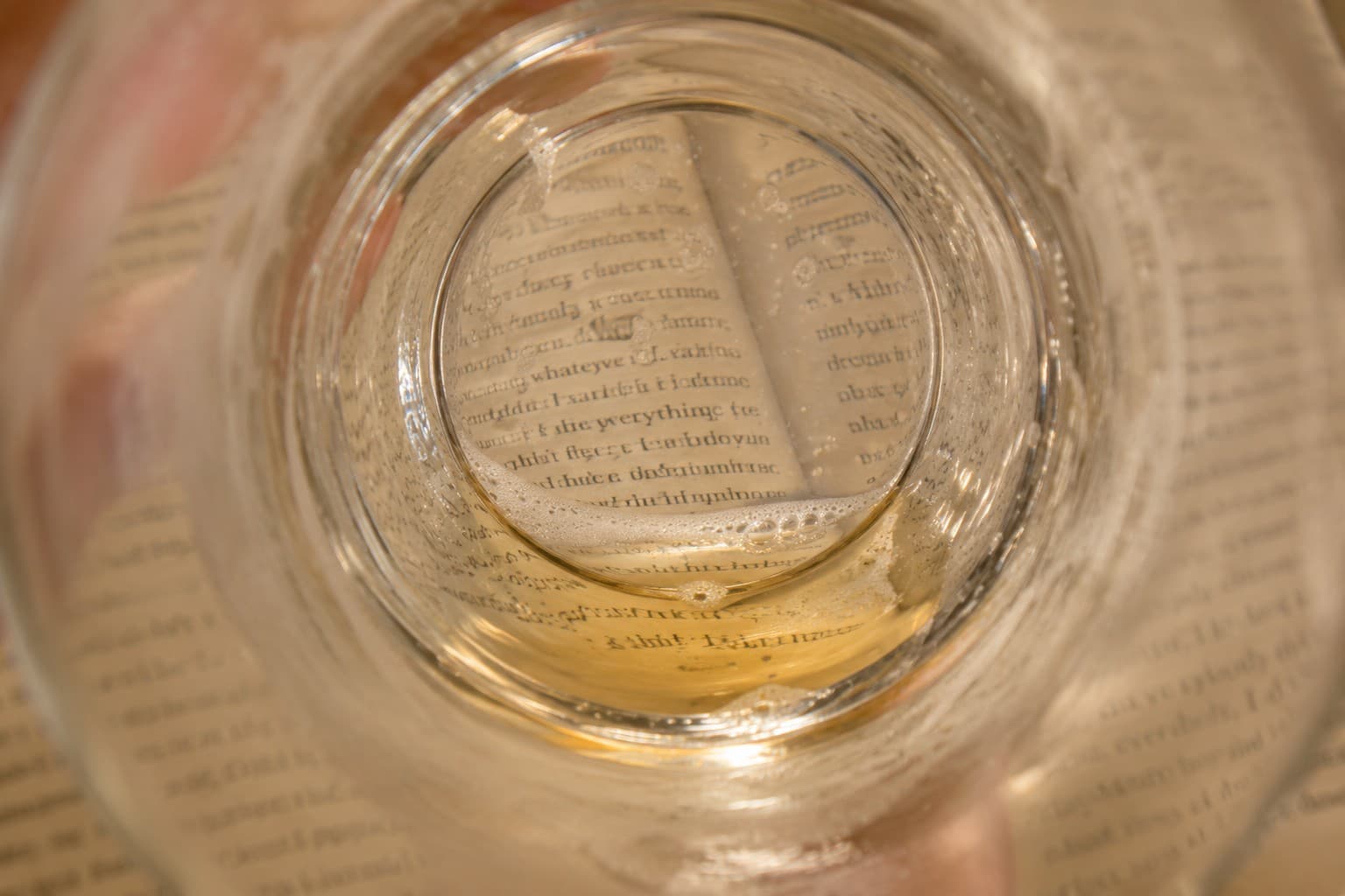 Beer glass on paper