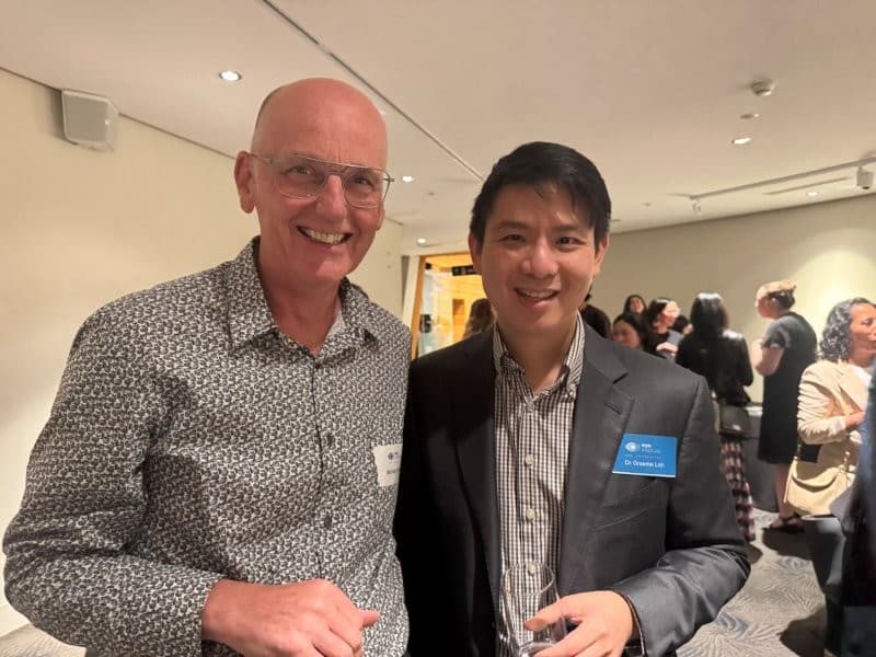 Michael Holmes and Dr Graeme Loh at the Auckland Museum event