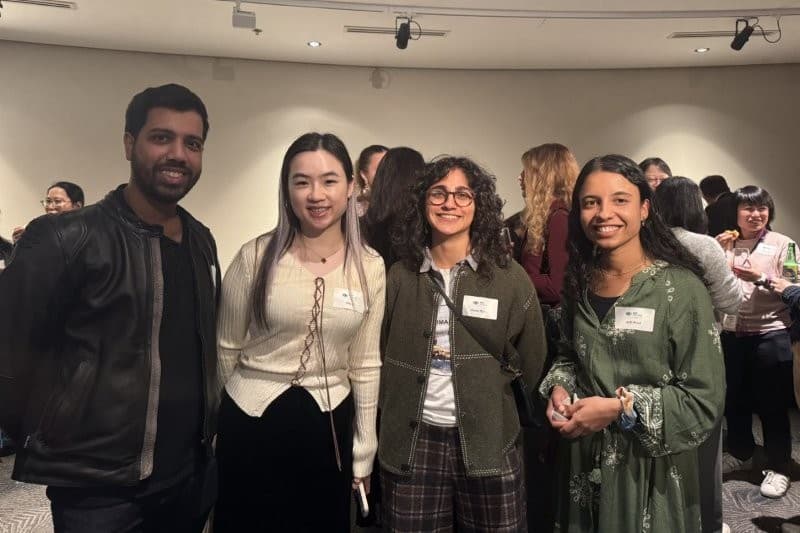 A group of four optometrist guests at the Eye Institute event