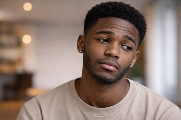 young black man sad