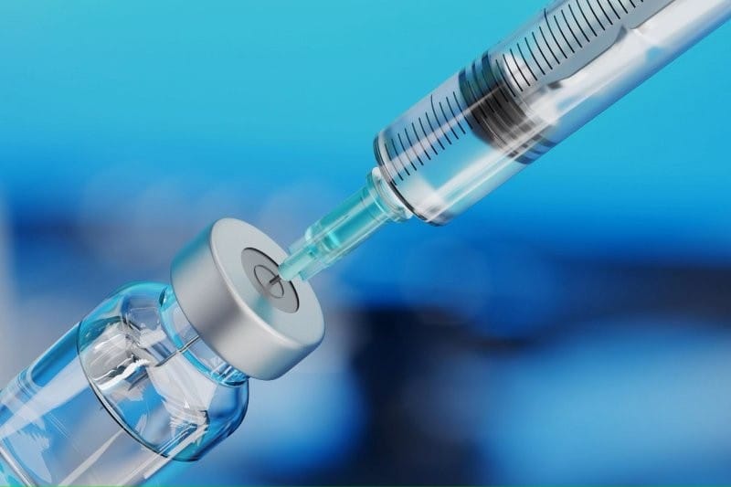 syringe and vial