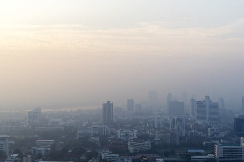 metro city buildings pollution small