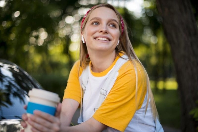 smiley woman young